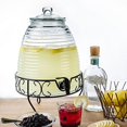 thumbnail image 3 of 2.4 Gallon Glass Bee Hive Beverage Drink Water Ice Tea Dispenser Metal Stand, 3 of 3