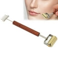 thumbnail image 4 of Rodillo Facial De Doble Cabeza, Elimina Las Líneas Finas Rodillo De Masaje Facial Promueve La Desintoxicación Linfática De Madera Para Cabeza, Cuello Para Uso Diario, 4 of 7