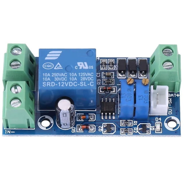 Tablero de protección de batería de 12 V, módulo controlador de carga de panel solar de litio de plomo-ácido de encendido/apagado automático de bajo voltaje 1