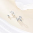thumbnail image 2 of Bow Stud Earrings 925 Sterling Silver Cubic Zirconia Bowknot Earrings Bow Jewelry Gift for Women, 2 of 6