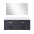 thumbnail image 3 of Castor 48 in W Blue Single Bath Vanity Cultured Marble Top and 43 in Mirror, 3 of 10