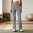 thumbnail image 4 of YHAJDS Women Wide Leg Yoga Pants Button Pocket Design Casual Fitness Long Bottoms, 4 of 8