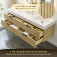 thumbnail image 6 of Livia 72" Wall-mounted Wood Vanity in Nature Brown Artificial Sink no Mirror, 6 of 12