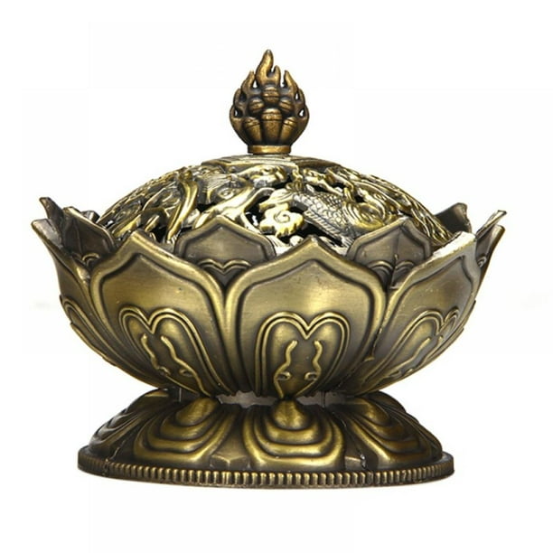 Vintage Backflow Incense Burner Bowl, Lotus Incense Holder Charcoal