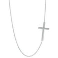thumbnail image 1 of Collier Pendentif Croix Latérale en Or Blanc 14 K, 18 Pouces, 1 of 1