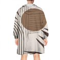 thumbnail image 2 of Wearable Oversized Blanket,Brown Boho Geometric and Plant Pattern Wearable Blanket Hoodie for Adults,Cozy Hooded Blankets with Super Pockets,Super Warm Fuzzy Pullover for Women & Men, 2 of 6
