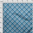 thumbnail image 3 of oneOone Cotton Silk Medium Blue Fabric Check Diy Clothing Quilting Fabric Print Fabric By Yard 42 Inch Wide, 3 of 4