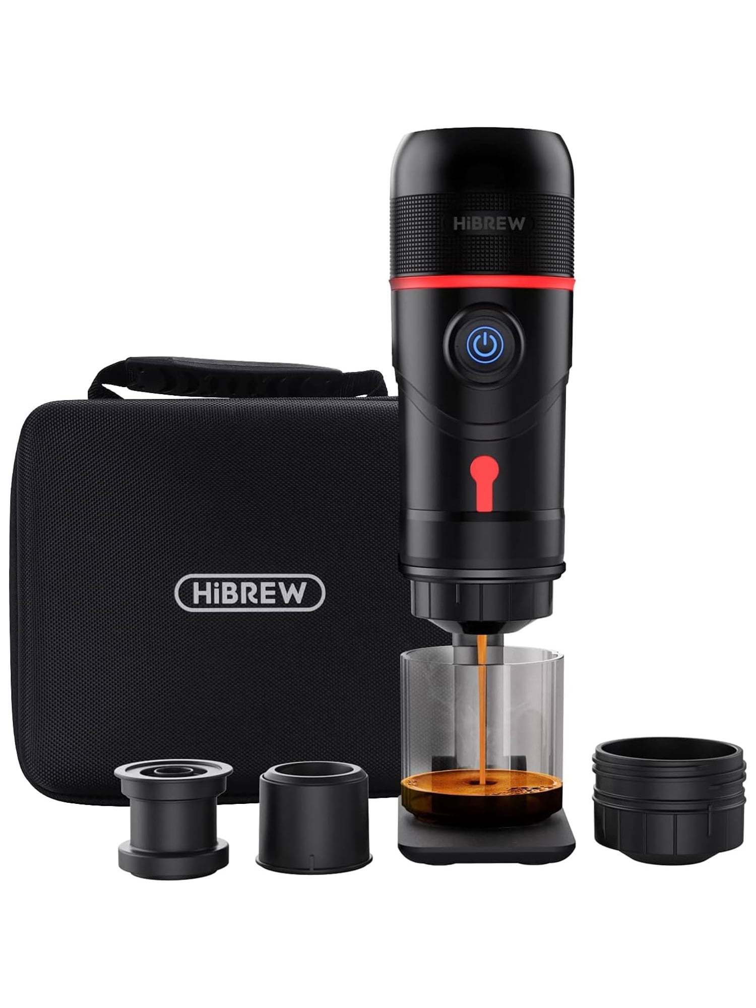 HiBREW Portable 20-Bar, 1-Cup Black Travel Espresso Machine