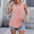thumbnail image 5 of JGGSPWM Loose Fit Ribbed Tank Tops for Women Crew Neck Sleeveless Summer Casual Lightweight Knit Sweater Shirts Pink XL, 5 of 7