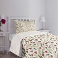 thumbnail image 3 of Ambesonne Mushroom Quilted Bedspread Set 2 Pcs, Leaves Forest Elements, Twin Size, Reseda Green Ruby, 3 of 5