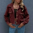 thumbnail image 4 of Women Autumn And Winter Fashion Cropped Jackets Button Cropped Jacket Tops Long Sleeve Shirts, 4 of 7