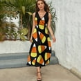 thumbnail image 3 of Candy Corn Pattern Halloween Dress Fashion Boho Beach Long Dresses Female Party Printed Maxi Dress, 3 of 9