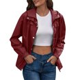 thumbnail image 1 of Chaqueta Gibobby Ligeras Largas Impermeable de Manga Larga para Mujer con Capucha Vino XL, 1 of 5
