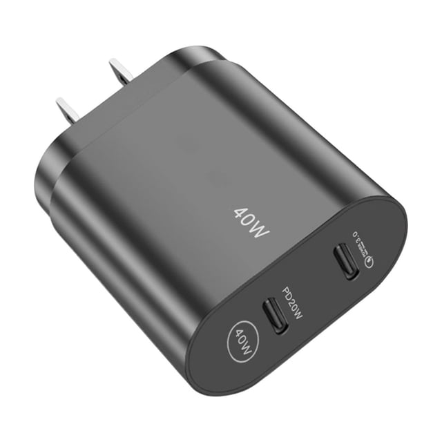 40W Fast Charging Wall Adapter USB C Power Brick QC 40 Multiport Phone Charger Block with Advanced Technology
