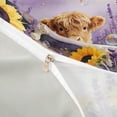 thumbnail image 4 of jejeloiu Lavender Flower Highland Cow Queen Duvet Cover Set Kids,Dreamy Farm Print Bedding,Reversible,3 Pieces(No Comforter), 4 of 6