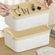 thumbnail image 3 of GOOHOCHY 2 contenedores de almacenamiento de plástico con tapa para organizar, apilables., 3 of 8