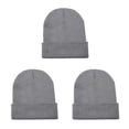 thumbnail image 4 of Minnieouse Beanie Caps Cuffed Knitted Hats Warmer Fashion Elástico Casual Skullies Headwear Brimless Winter light silver grey Type1 NO1, 4 of 6