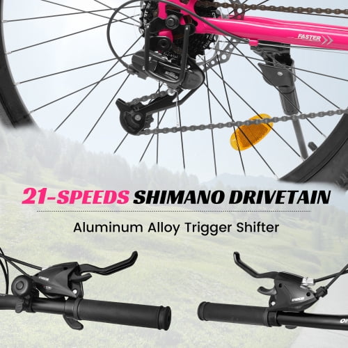 RAISTYW 26 inch All-Terrain Mountain Bike for Women, 21 Speed Women Bike with Dual Disc Brakes, Carbon Steel Frame Mountain Bicycle, Red