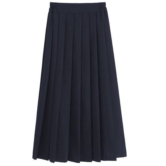 yillto Kids Girls Maxi Skirts Pleated High Elastic Waist A Lined School Uniform Long Skirt Outfits