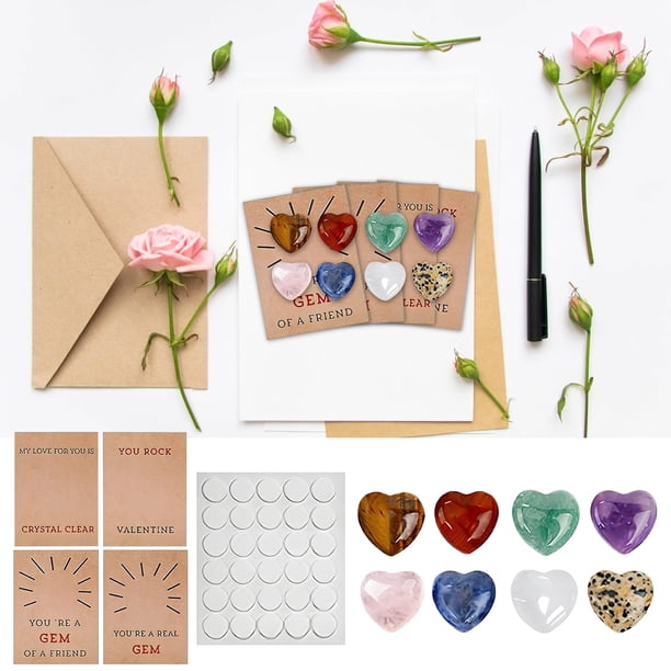 Tarjetas de San Valentín con Cristales En Forma de Corazón para Niños, Regalos de Intercambio y Recuerdos de Fiesta En El Aula.