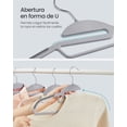thumbnail image 3 of 50 Perchas de Plástico, Antideslizantes, Ahorro de Espacio, 41,5 cm de Largo, Gancho Giratorio 360º, 3 of 8