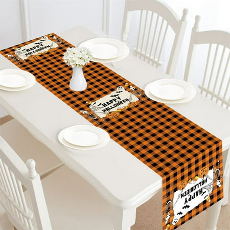 

KSCYKKKD Halloween Tablecloth Table Cover Halloween Lattice Table Flag Holiday Scene Decoration Tablecloth Decoration