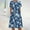 Blue, variant on Sakmal Dresses for Women 2024 Casual Spring Blue Crew Neck Mid-Length Floral Short Sleeve Basic Shift Dress