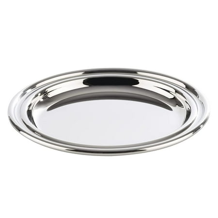 

Coaster set (6 pieces) made of high-quality polished stainless steel Ø 27 cm heavy design rolled edge highly polished glass coasters round