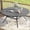 Gray, variant on Vicllax Outdoor Patio Dining Table Dia.41" Slatted Tabletop Metal Frame with Umbrella Hole, Black