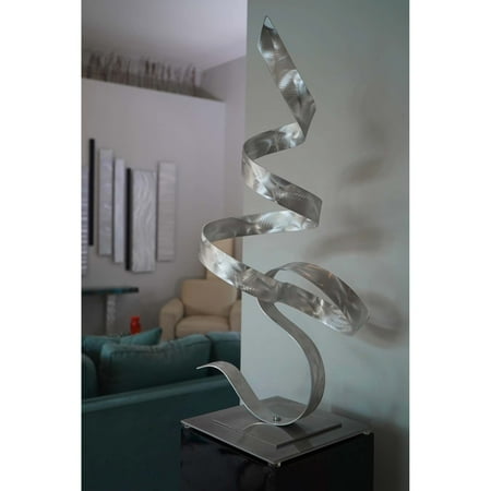 Copper Garden Sculpture - Statements2000 Metal Sculpture Modern Yard Art Garden Decor by Jon Allen, Perfect Moment Flat Base