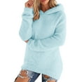 thumbnail image 3 of Craaazy Women's Cozy Fuzzy Hoodies Oversized Long Sleeve Pullover Long Tops Gifts, 3 of 9