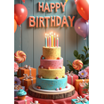 thumbnail image 3 of Colorful Balloons Happy Birthday Cake Party Banner for Birthday Party Kids Celebration Event Decoration, 3 of 7