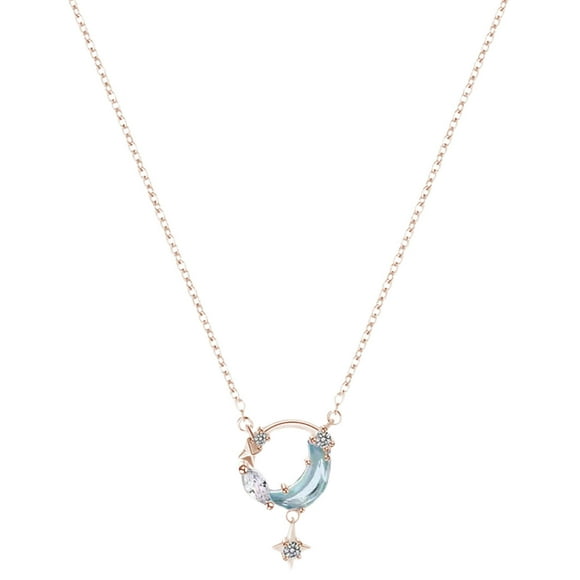 Hearth & Gear Dreaming Star Star Necklace Female Senior Sense Of Design Light Star Moon Collarbone Chain Accessories Necklaces Chain Men Long Necklace Women's Initial Necklace Real Necklaces for Women