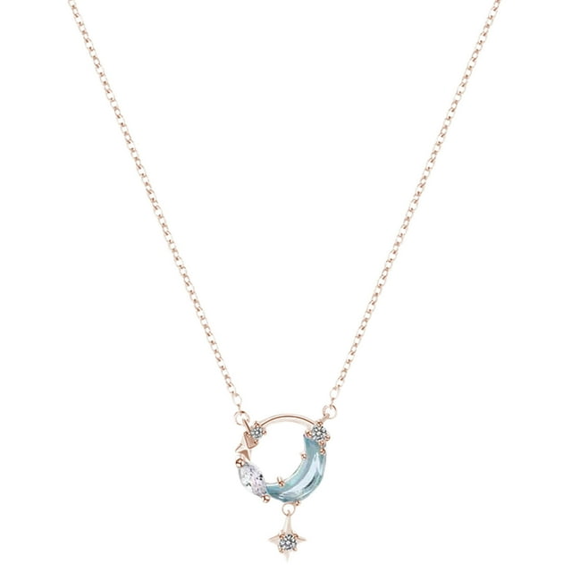 Collier Étoile de Rêve pour Femme Senior Design Chaîne Clavicule Lune Étoile Lumineuse Accessoires Longs Colliers Mode Y Collier Chaîne pour Femmes Colliers Hammam pour Femmes Collier Perle