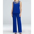thumbnail image 2 of NANAHuang Womens Chiffon 3 Piece Outfits Lace Splicing Trendy Elegant Mother of The Bride Pant Suits Flowy Formal, 2 of 6