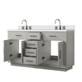 thumbnail image 3 of Abbey 60 in W White Oak Double Vanity, White Quartz Top and Faucet Set, 3 of 6