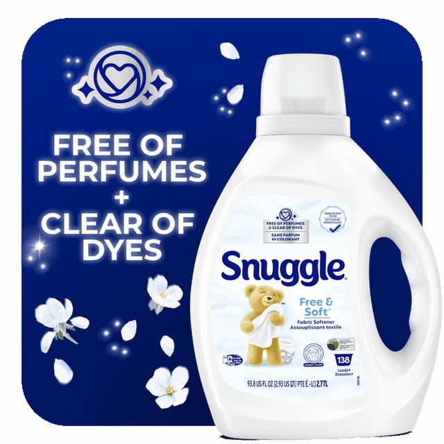 Snuggle® Free & Soft® Hypoallergenic Liquid Fabric Softener, 138 Loads, 2.77L