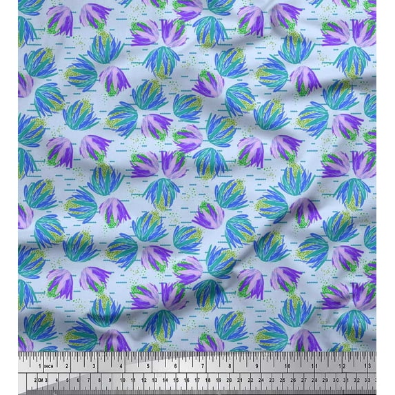 Soimoi Cotton Duck Fabric Artistic Floral Printed Craft Fabric by The Yard 42 Inch Wide