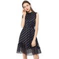 thumbnail image 3 of INSPIRE CHIC Women's Metallic Dots Print Sleeveless Ruffle Cocktail Dress, 3 of 6