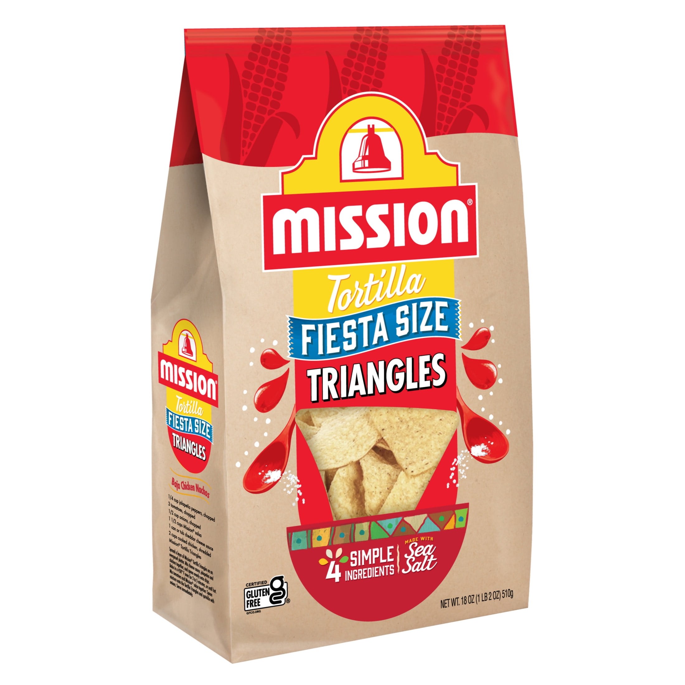 Mission Triangle White Corn Tortilla Chips, 18 Ounce Bag