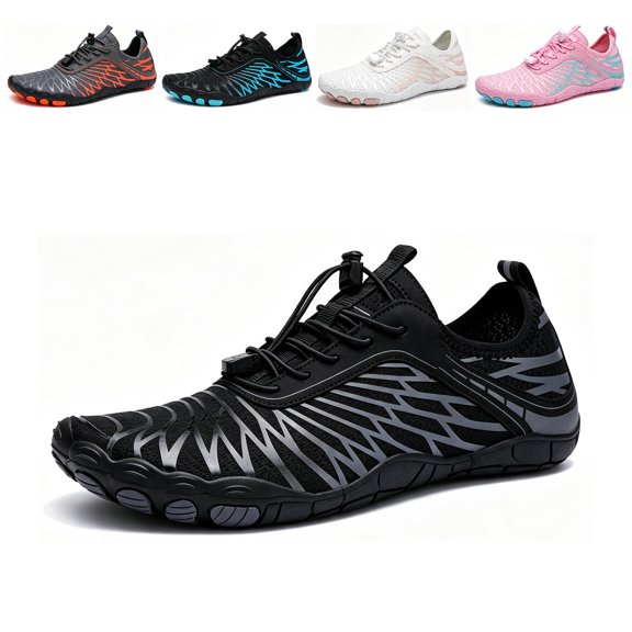 Unisex Waterproof Minimalist Zero-Drop Hiking Shoes, Wide Toe Box Trail Running Outdoor Sneakers