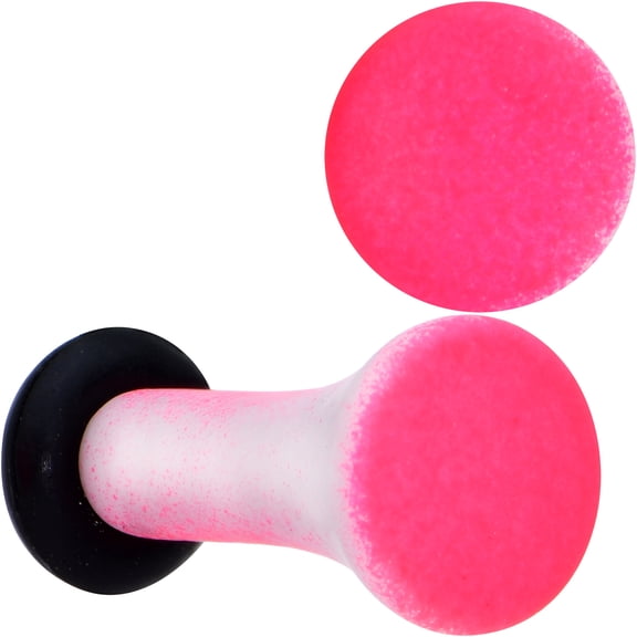 Body Candy 10 Gauge 2Pc Ear Plugs White Pink Ombre Matte Acrylic Single Flare Ear Plug Gauges Set of 2