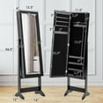 thumbnail image 4 of Giantex Jewelry Armoire Cabinet, Standing Jewelry Organizer w/Full-length Mirror & 3 Adjustable Angles, Black, 4 of 9