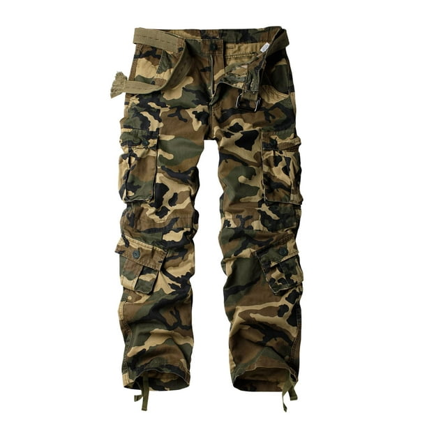 AKARMY Mens casual cargo Pants Military Army camo Pants combat Work Pants  with 8 Pockets(No Belt) M camouflage 40 