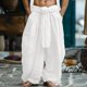 thumbnail image 1 of Ceisia Men's Gift Oversized Wide-leg Vacation Wrap-waist Pants Mid-Rise Wide Tie Waist Cotton Spandex Pants, 1 of 6