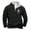 Black, variant on Mens Quarter Zip Pullover Sweatshirt Mens Fleece Hoodless Sweatshirts Stand Collar Print Long Sleeve Shirt with Pocket Soft Comfortable Loos Fits Top for Fall Winter Daily Wear