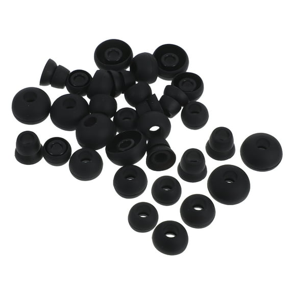 FOLOYORI Silicone Tips 32Pcs for Travel Black Ear Bud Replacement