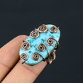 thumbnail image 3 of Tibetan Turquoise Gemstone Handmade Copper Wire Wrap Jewelry Ring Size 6.5, 3 of 4