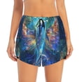 thumbnail image 4 of Lsque Colorful Winged Dolphin Printed Women's Running Shorts with Liner Pockets,Elastic Quick Dry Workout Athletic Gym Yoga Shorts,Womens High Waist Shorts-, 4 of 9