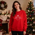 thumbnail image 5 of Christmas Couples Sweatshirts Holiday His and Her Sweatshirts Matching Xmas Outfits Long Sleeve Funny Vacation Shirts Red, M, 5 of 7